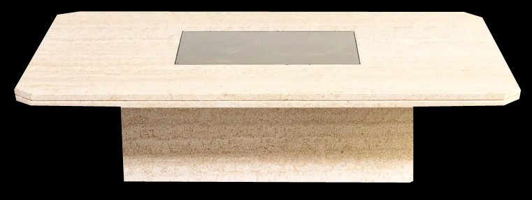 Travertine Coffee Table by George Mathias for Maho, 1970s for sale at ...