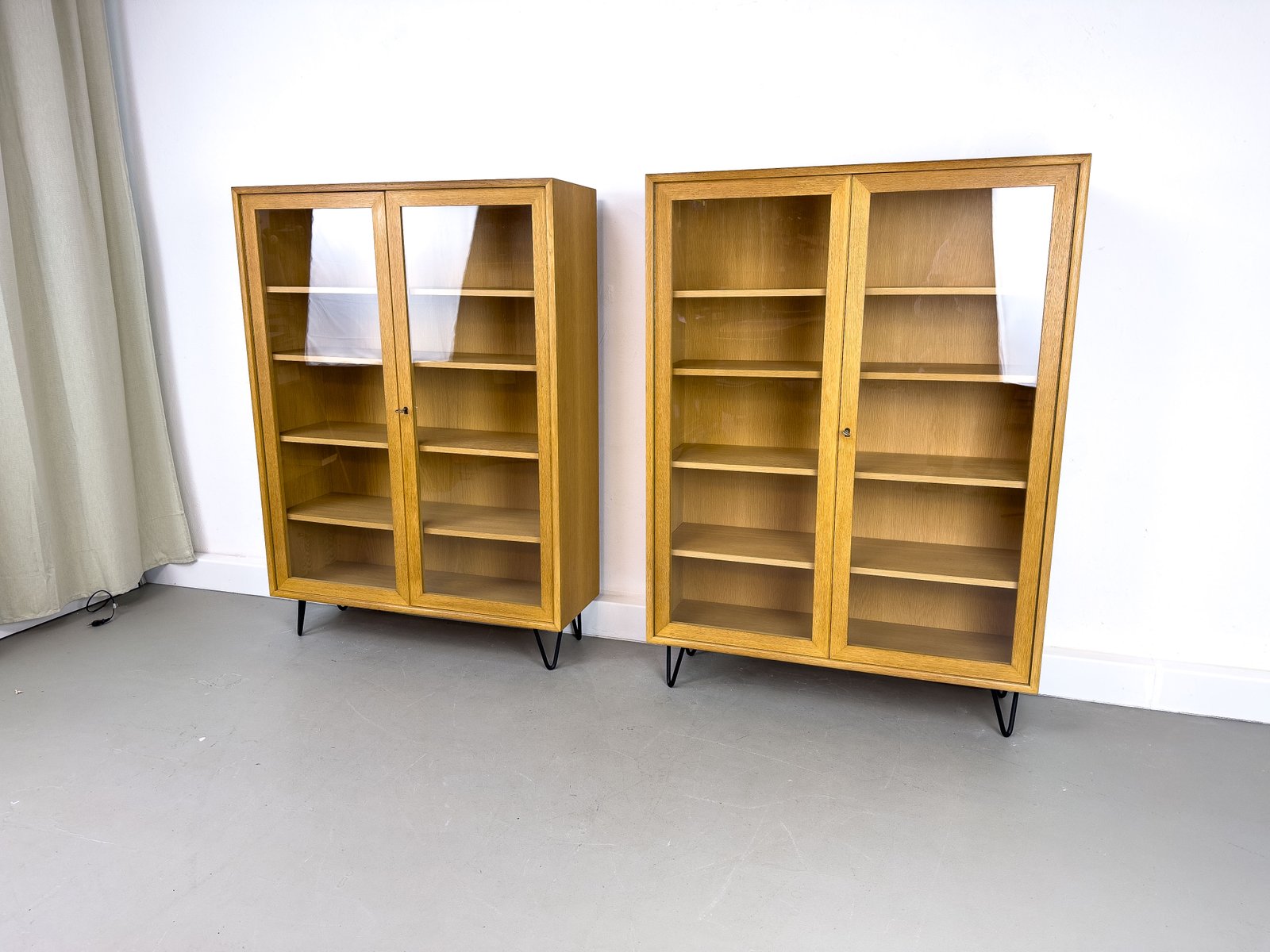 Vintage Oak with Glass Doors from Wk Möbel, 1970s for sale at
