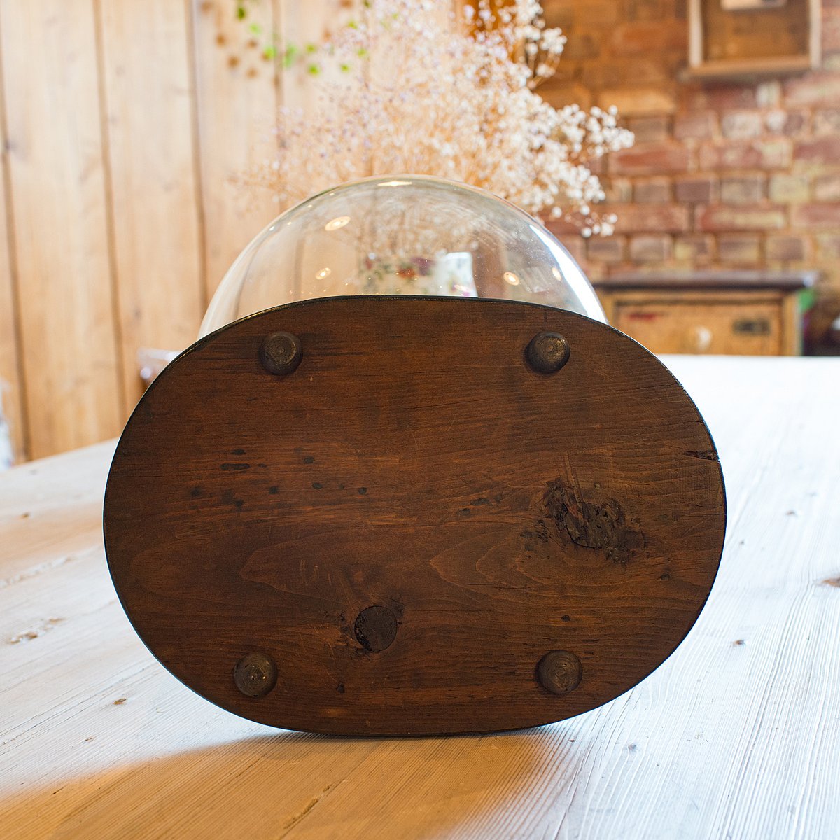 Antique English Clock Dome in Glass & Pine, 1860 for sale at Pamono