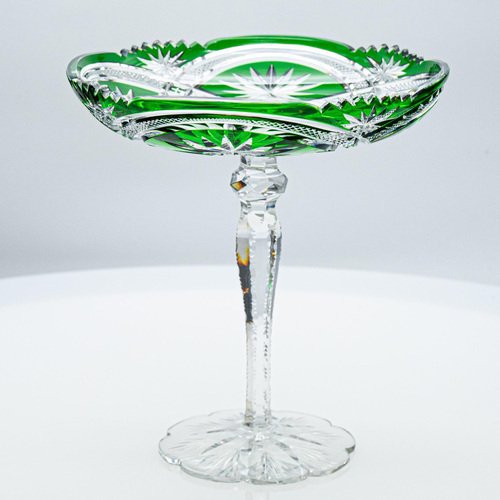 Baccarat Grass Green Crystal Cut Glass, France, 1920s for sale at