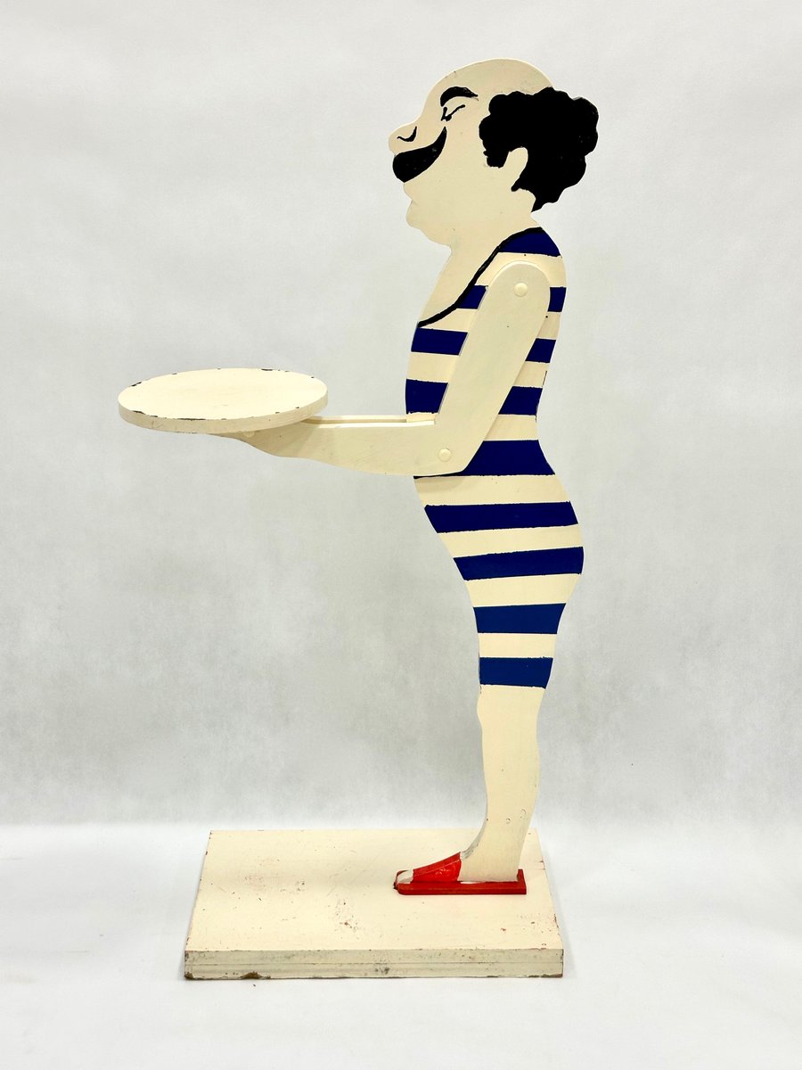 Art Deco Style Swimmer Standing Butler with Serving Tray, 1950s for ...