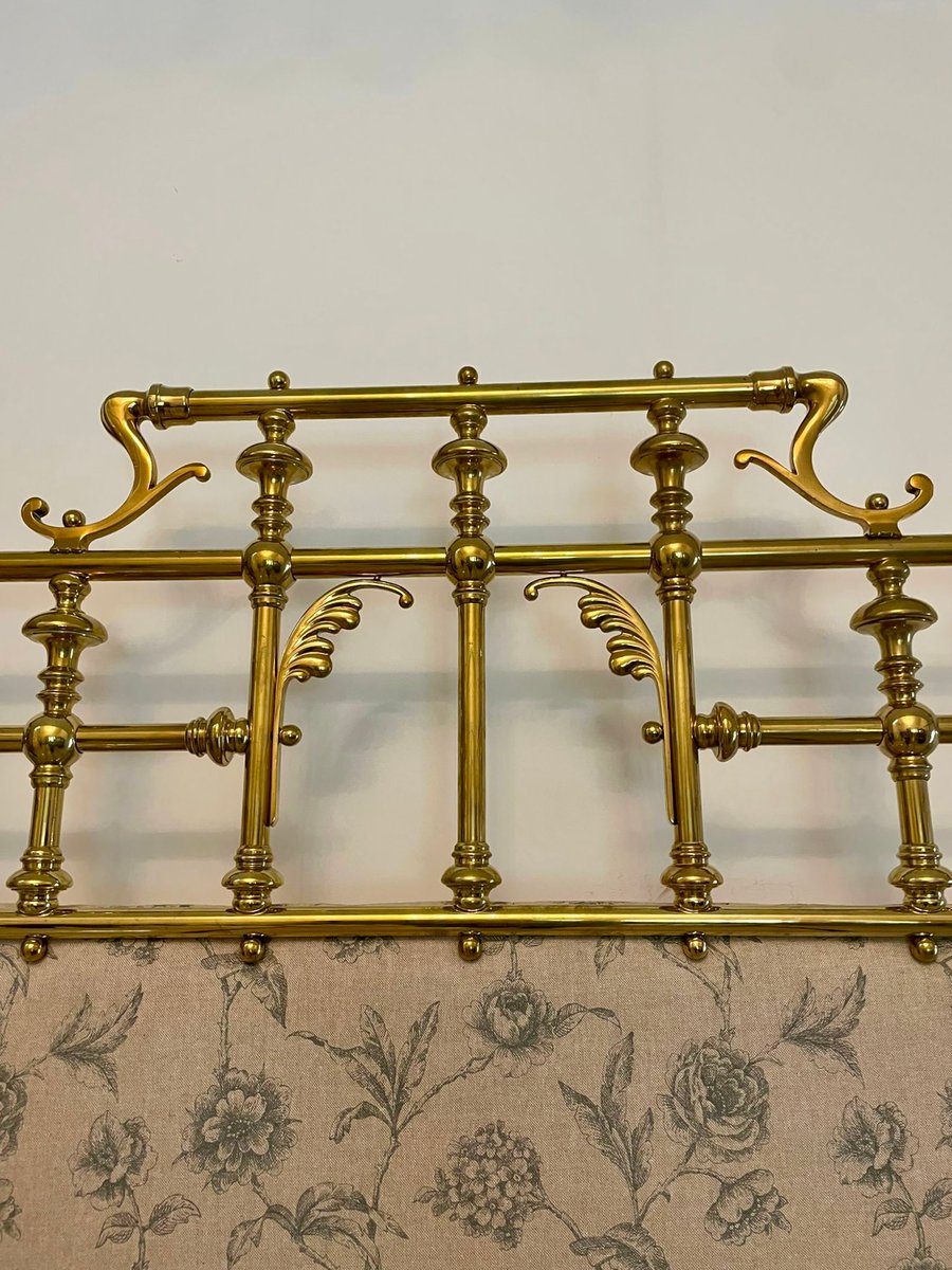 Victorian Gilded Brass Half Tester Double Bed, 1860s for sale at Pamono
