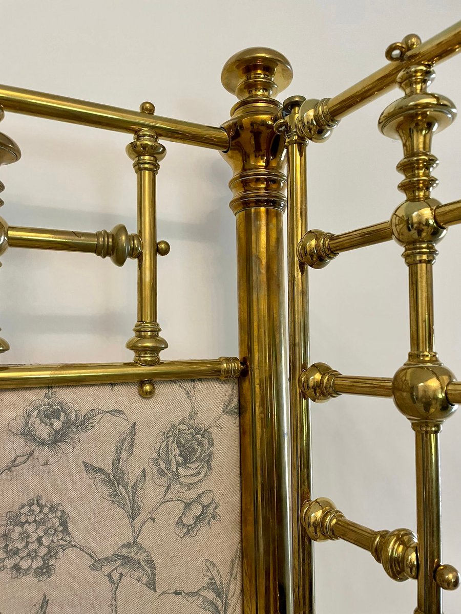 Victorian Gilded Brass Half Tester Double Bed, 1860s for sale at Pamono