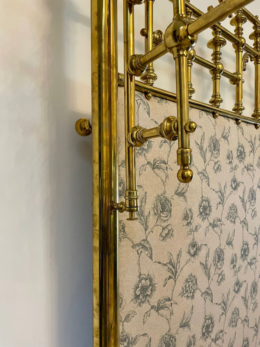 Victorian Gilded Brass Half Tester Double Bed, 1860s for sale at Pamono