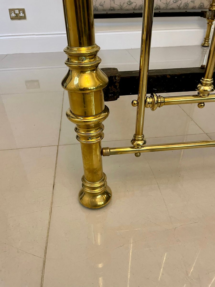 Victorian Gilded Brass Half Tester Double Bed, 1860s for sale at Pamono