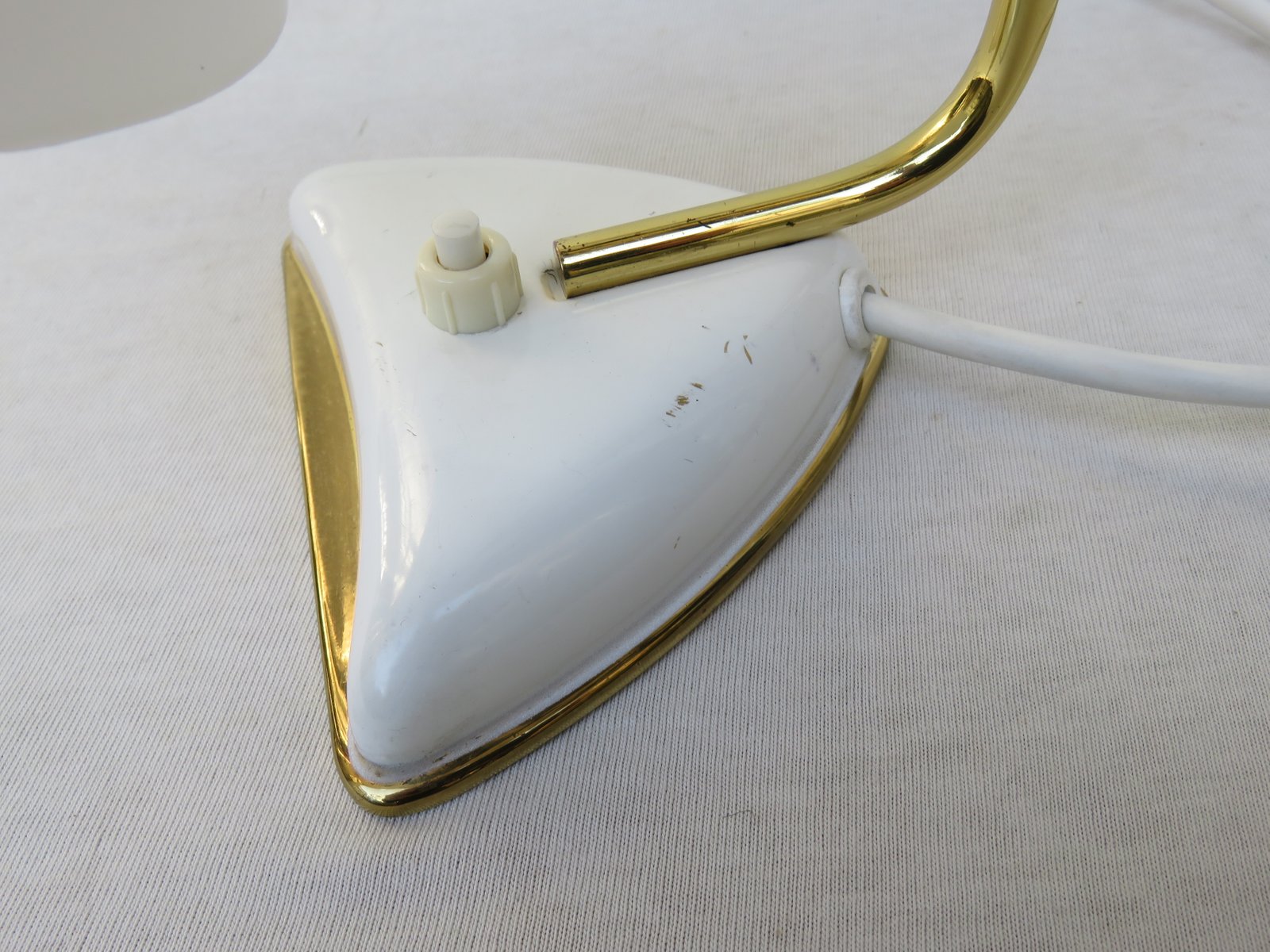 Italian White Night Stand Lamps, 1950s, Set of 2 for sale at Pamono