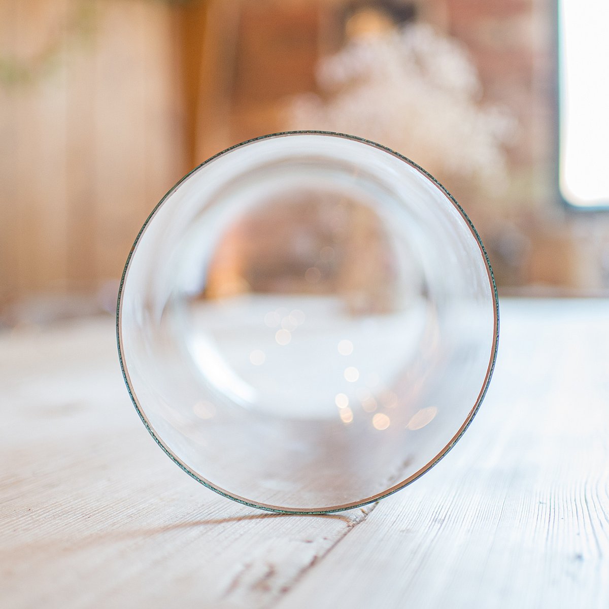 English Astrolabium Glass & Pine Clock Dome for sale at Pamono