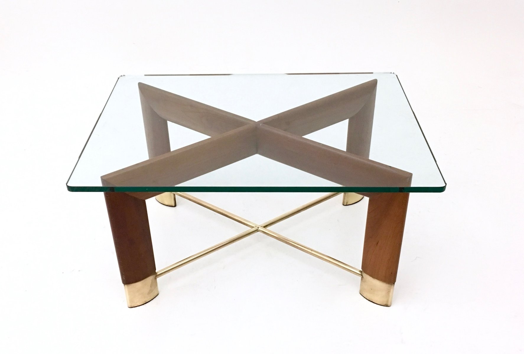 Italian Walnut Glass Coffee Table 1970s For At Pamono Italian Walnut Glass Coffee Table 1970s
