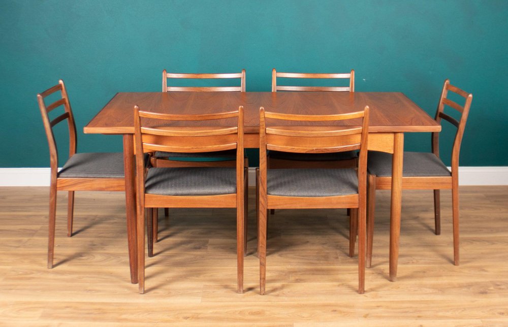 Extending Dining Table & Chairs by Victor Wilkins for G Plan, Set of 7 ...