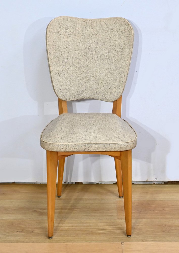 Fauteuil vintage en hêtre et tissu, Suède 1960 | €450