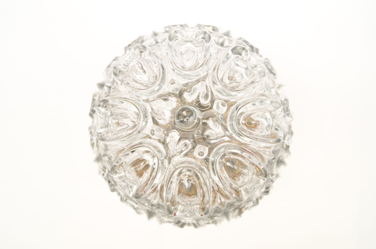 Vintage German Glass Ceiling or Wall Lamps, 1960s, Set of 3 for sale at