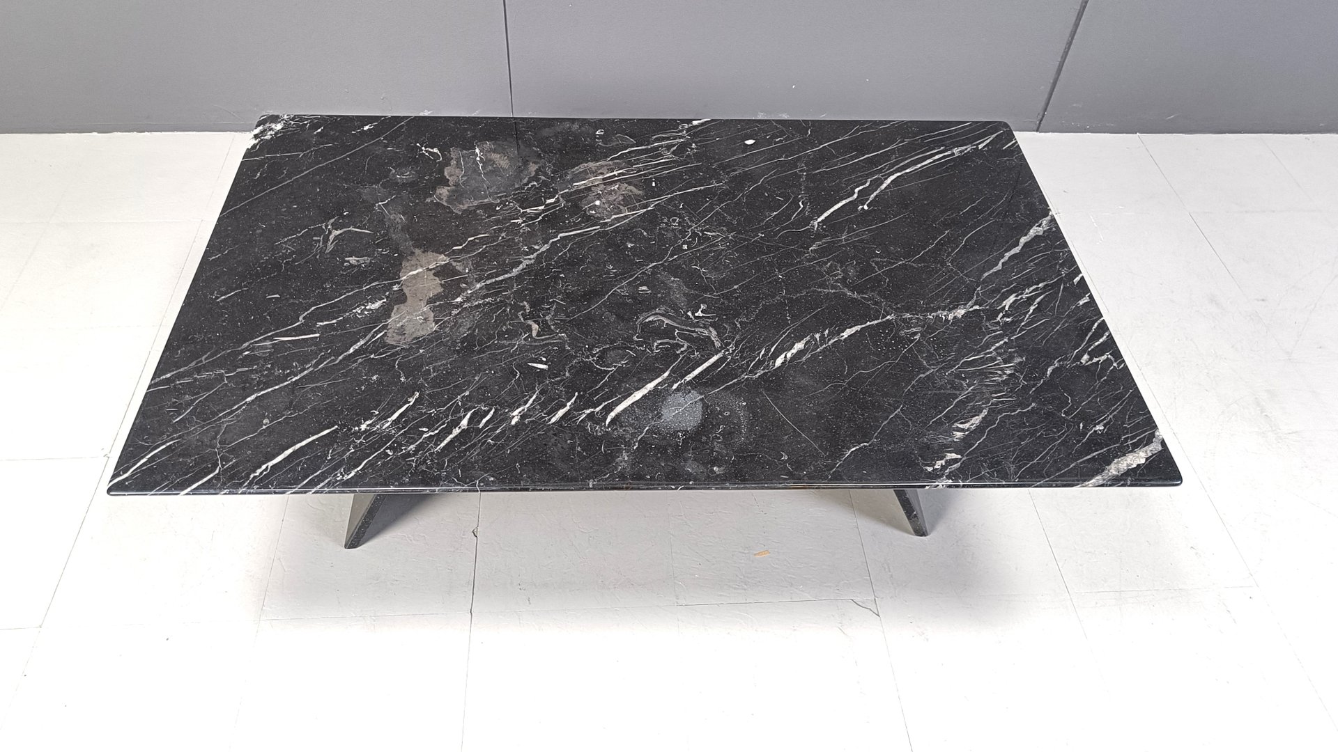 Vintage Black Marble Coffee Table, 1970s for sale at Pamono