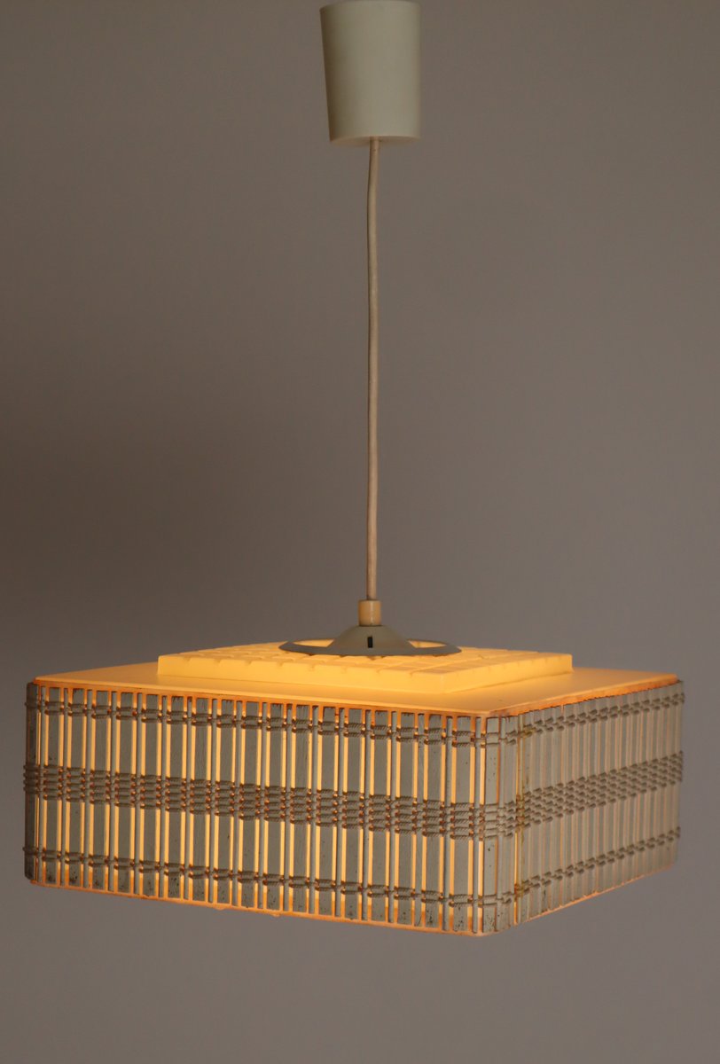 Minimalist Cubist Hanging Light, 1970s for sale at Pamono