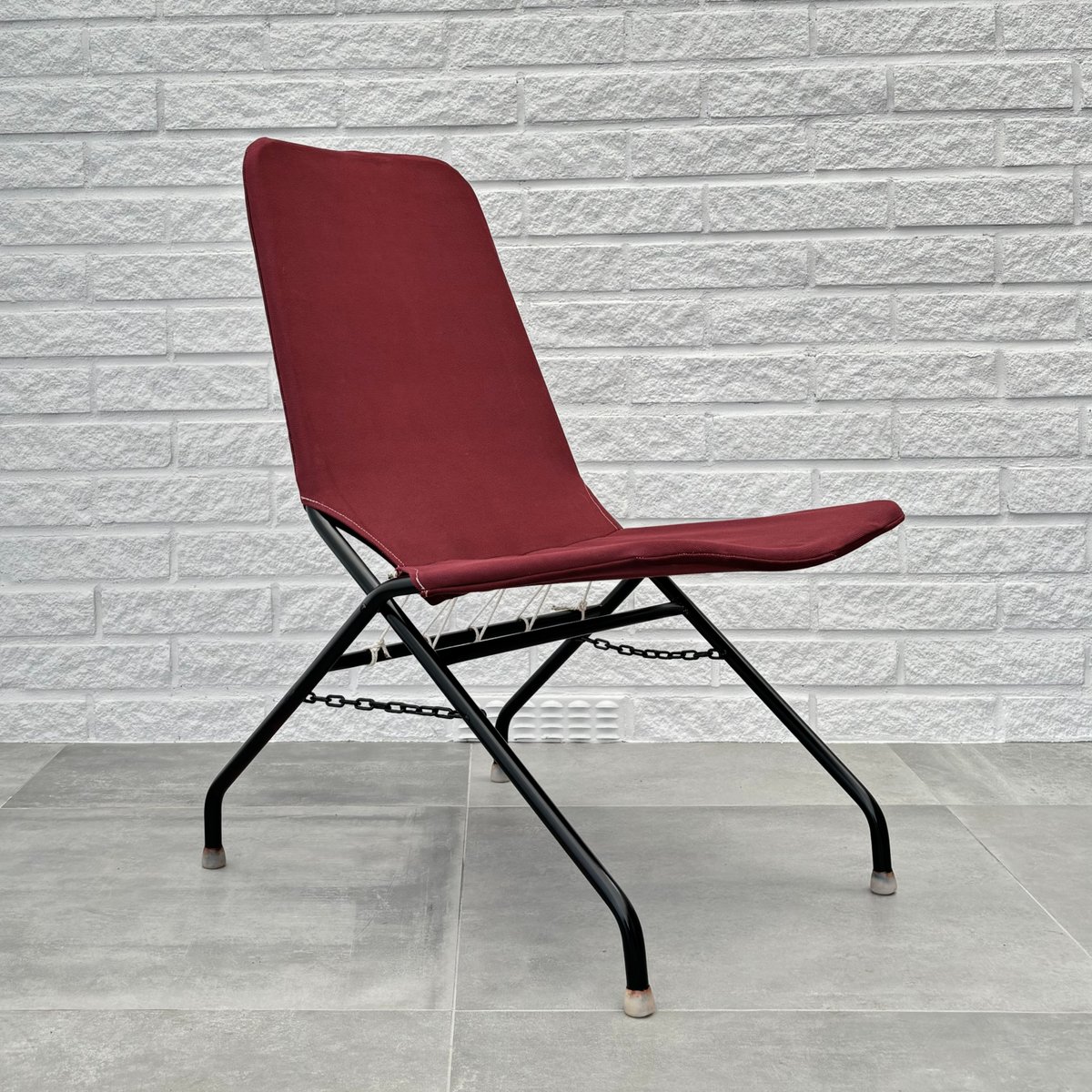 Modernist Folding Chair Oscar String Design attributed to Olof Pira for ...