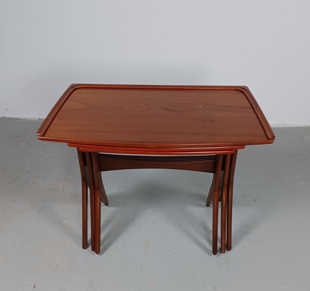 Restored and Refinished Teak Nesting Tables by Johannes Andersen ...