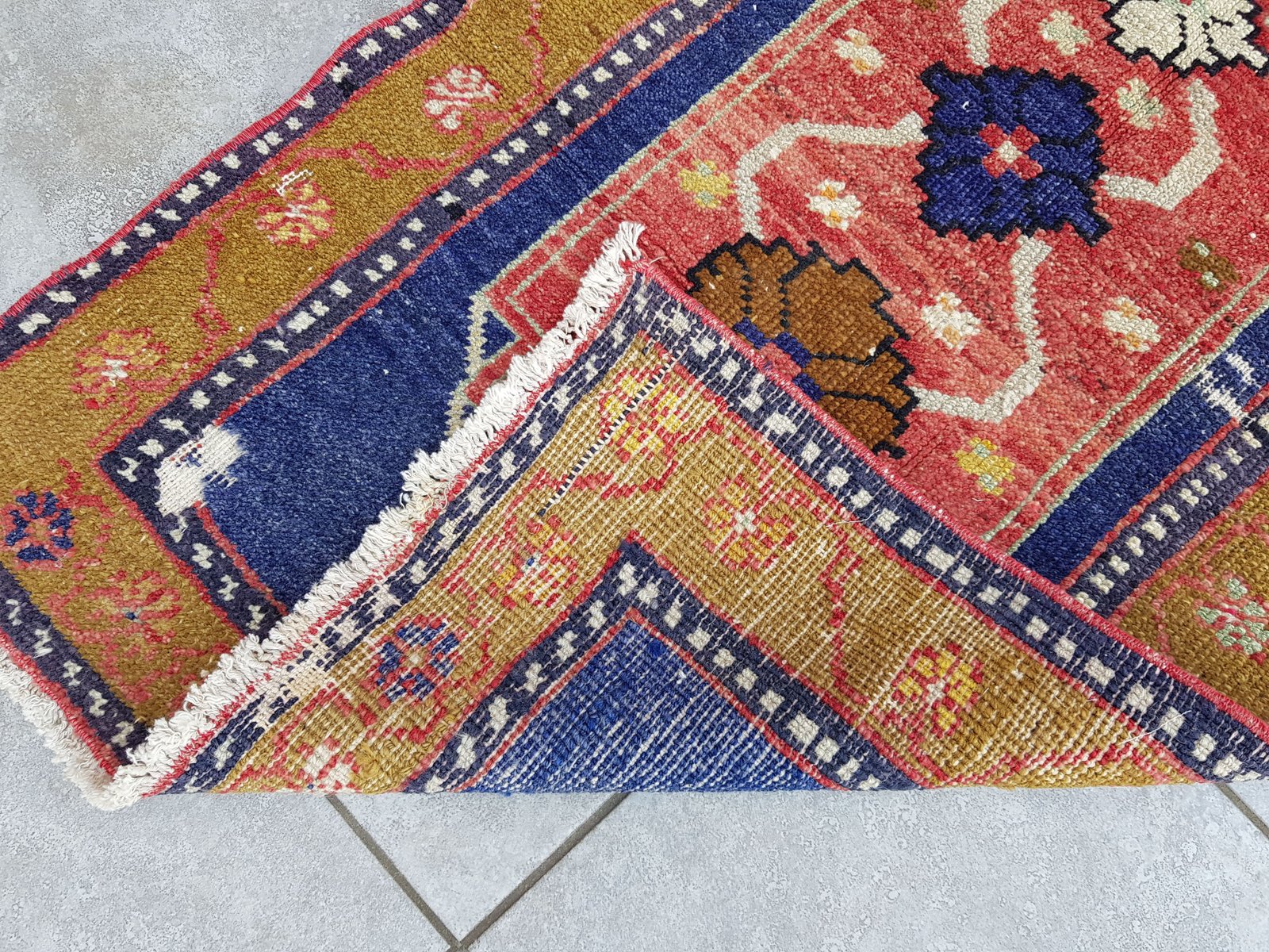 Multicolour Retro Rug Vintage Multicolour Wool Rug, 1960s for sale at Pamono