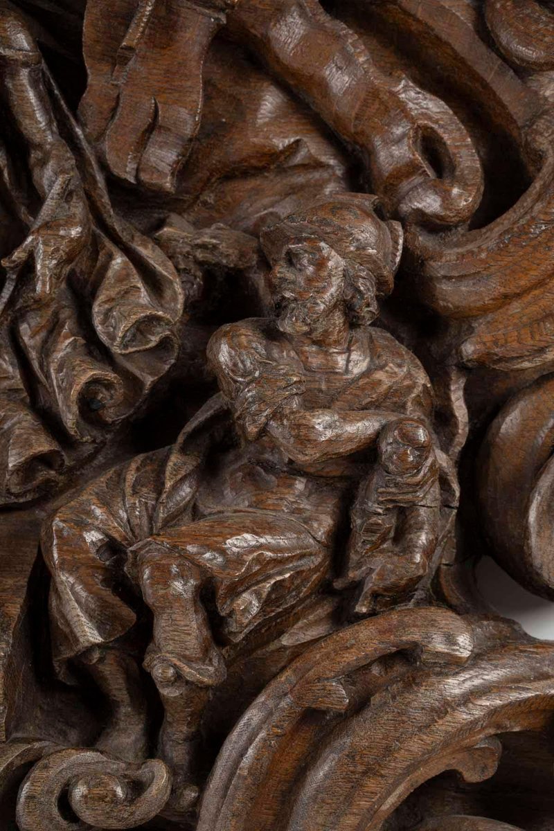 Roman Oak Christ Emerging from the Tomb Surrounded by Roman Soldiers, 1600s, Oak ...