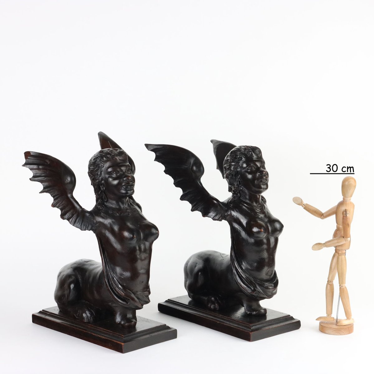 Antique Chimeras in Carved Wood, Set of 2 for sale at Pamono