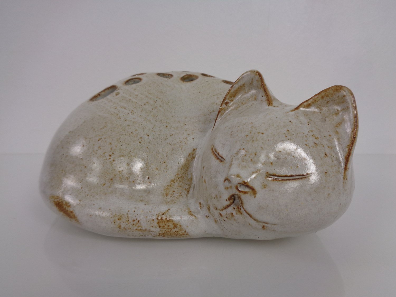 Kleine Katzenvase Mit Punkten - 9x4cm Harz Deko Vase Für Blumen & Tischdekoration