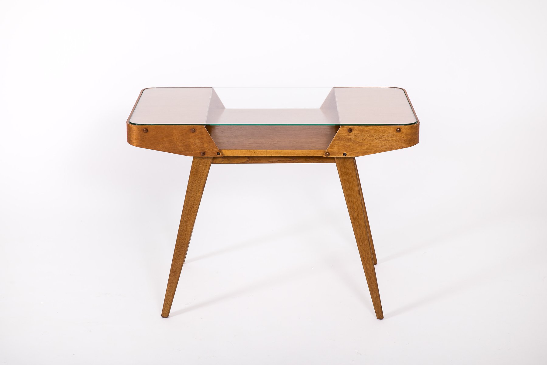 Mid century czech glass top coffee table from interier praha