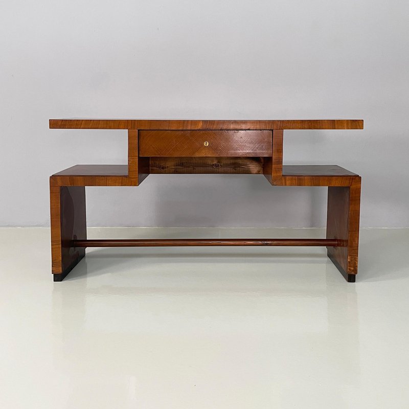 Italian Art Deco Wooden Rectangular Console Tables with Drawer, 1940s ...
