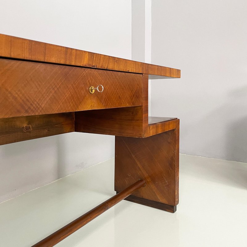 Italian Art Deco Wooden Rectangular Console Tables with Drawer, 1940s ...