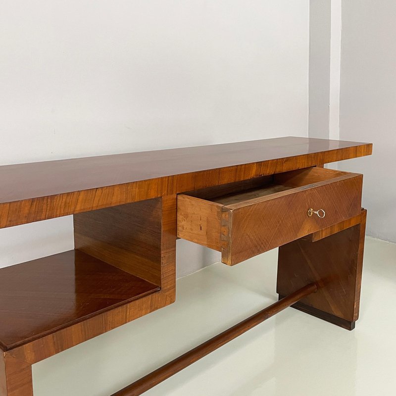 Italian Art Deco Wooden Rectangular Console Tables with Drawer, 1940s ...