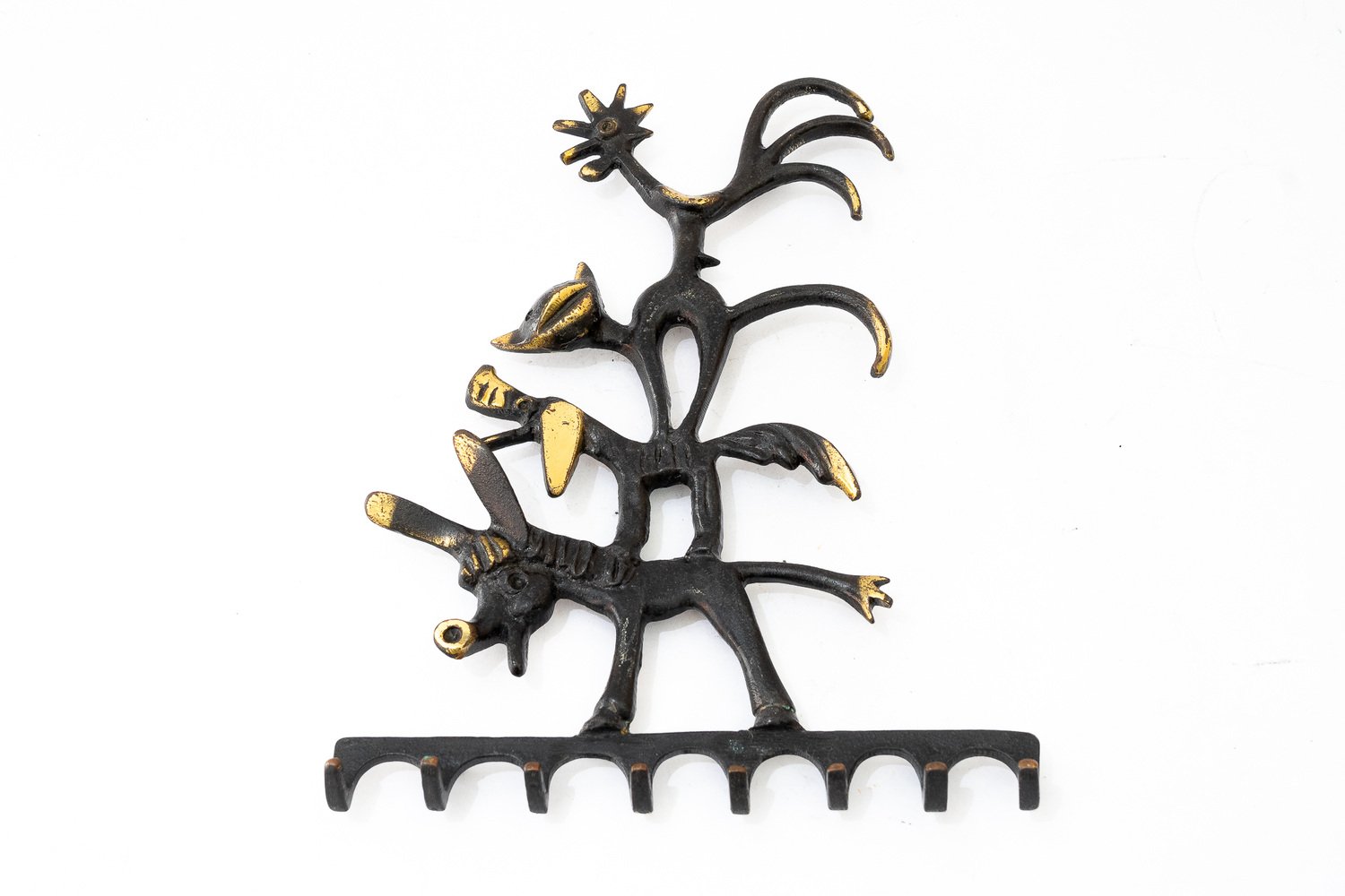 Brass Key Hanger by Walter Bosse for Herta Baller, Austria, 1950s for
