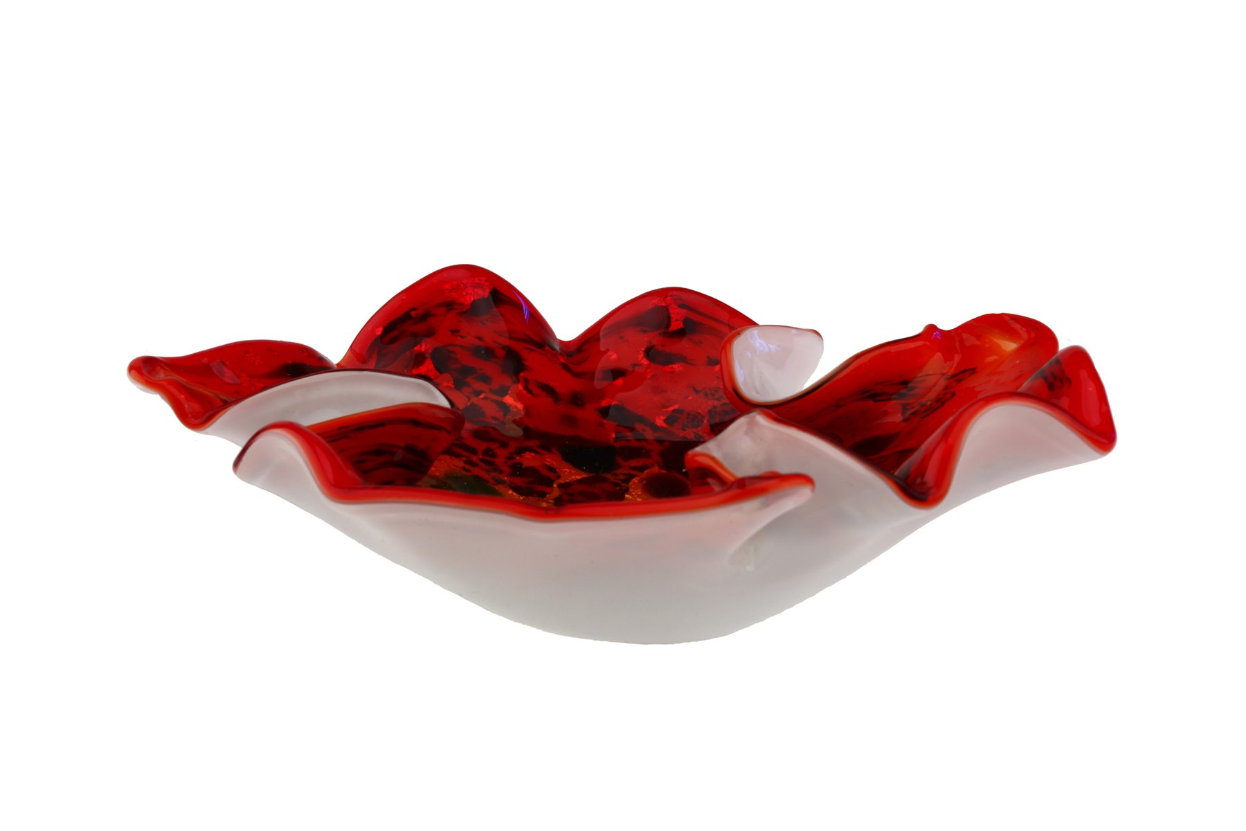 MidCentury Flecked Red Murano Glass Bowl for sale at Pamono