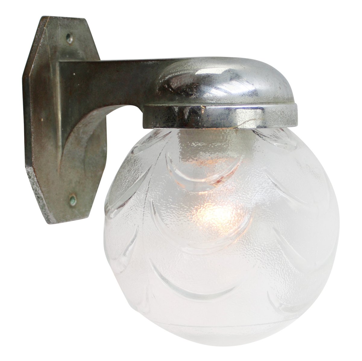 Applique murale art déco ancienne dorée avec abat-jour en verre – Shine Life Lighting