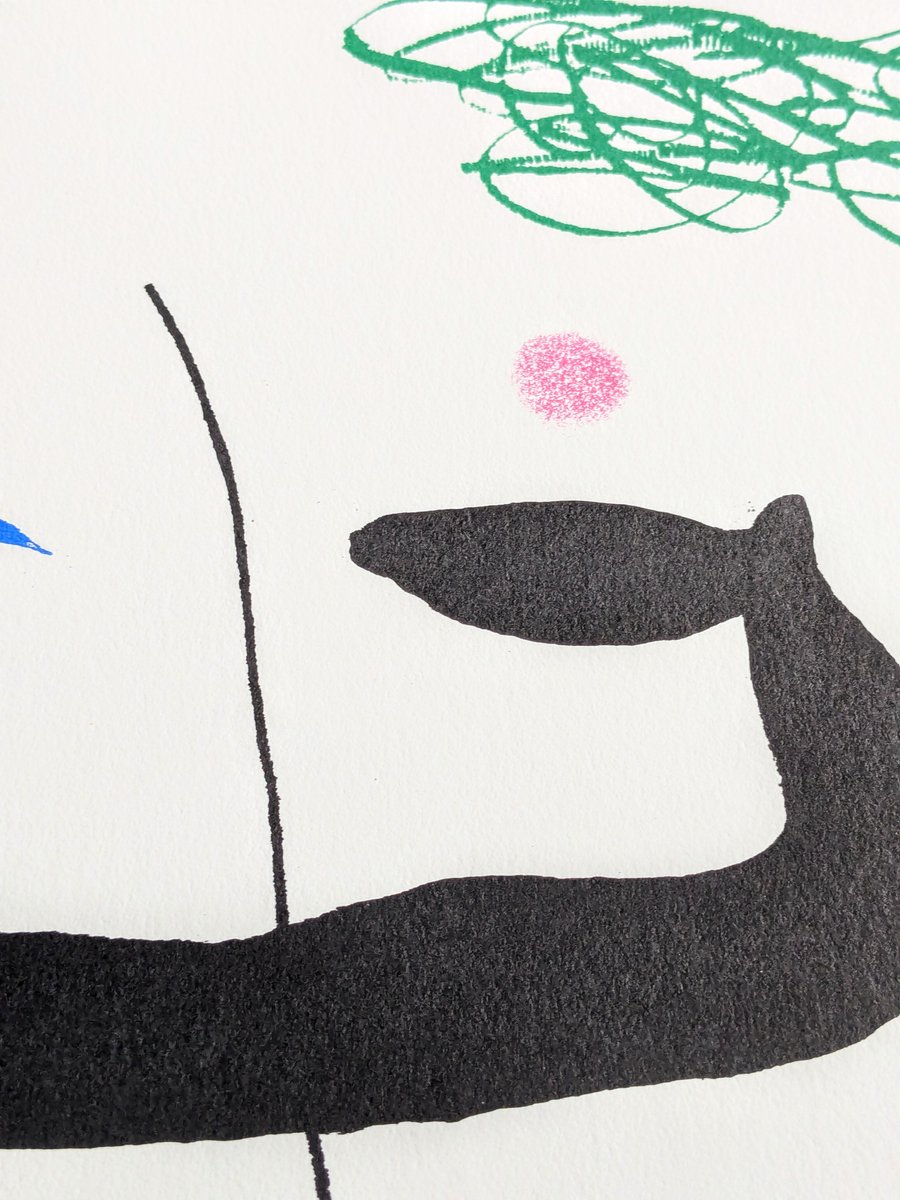 Lithographie Joan Mirò Signée Mourlot Paris 1976 - Originale - Oeuvre D'art
