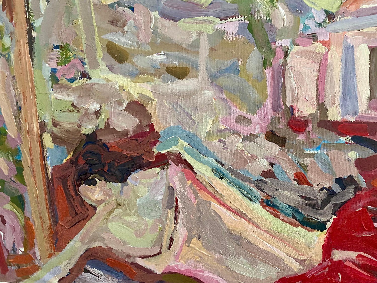 Francesca Owen, Resting in the Pink Gardens, Oil Painting, 2024 for