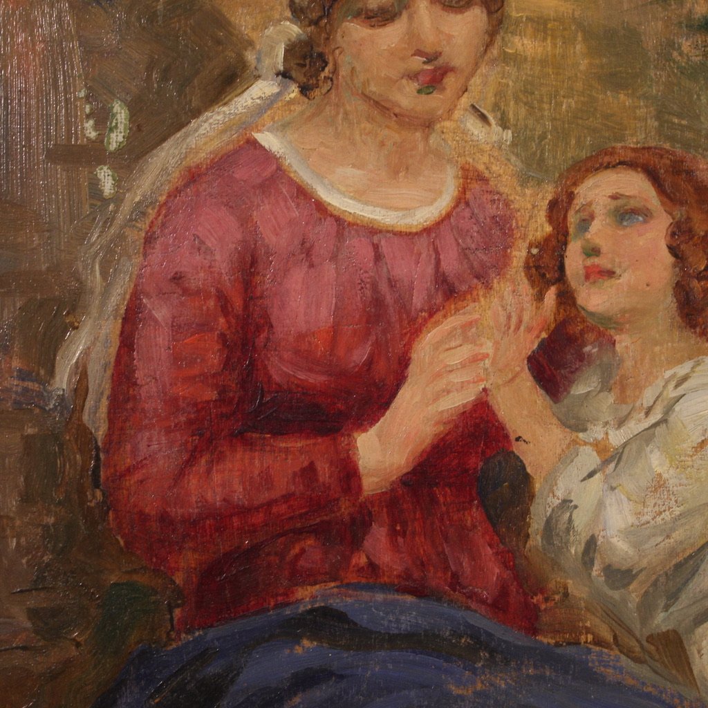 G. Grassis, Figurative Scene, 20th Century, Oil Painting, Framed for