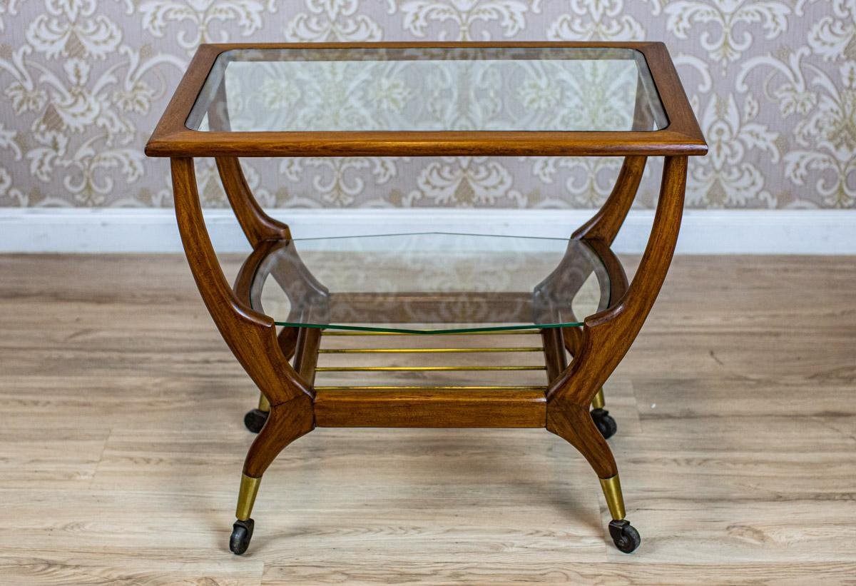 Vintage Coffee Table with Glass Top, 1990s for sale at Pamono