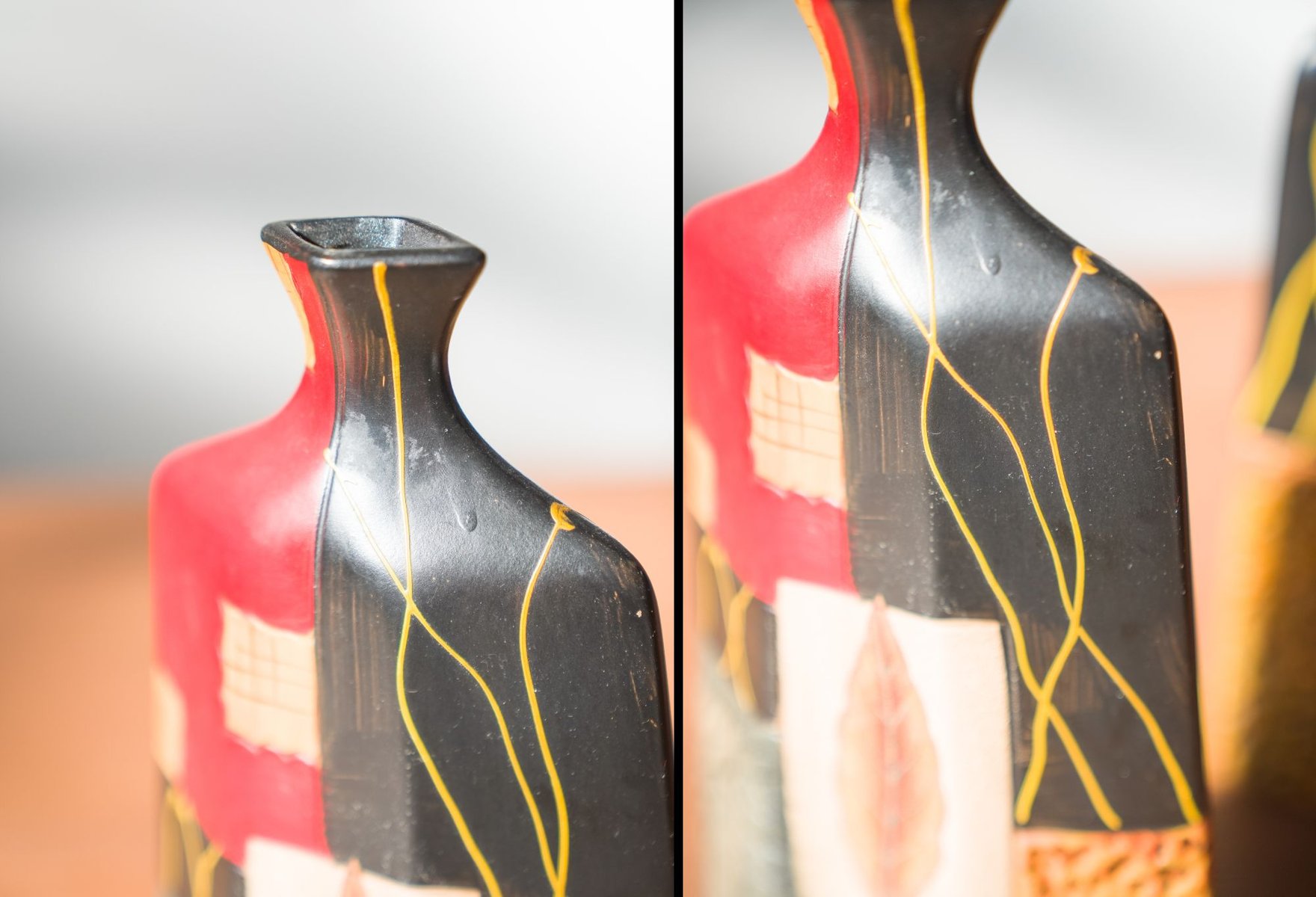 Curated visual reference: Gallery Detail: Terracotta Vases With Geometric And Textured Design 1990S Set Of