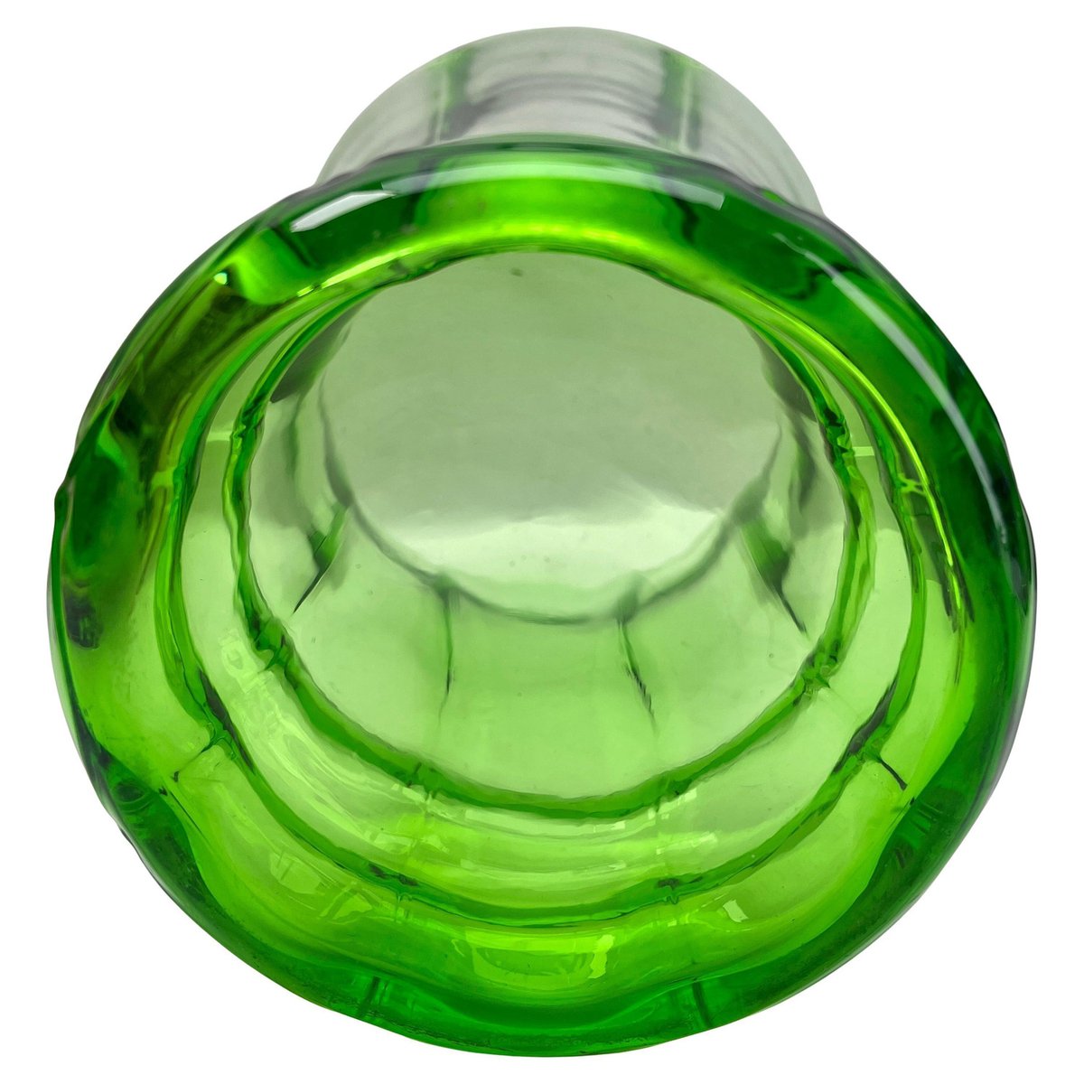 Large Green Uranium Glass Vase, Late 1930s for sale at Pamono