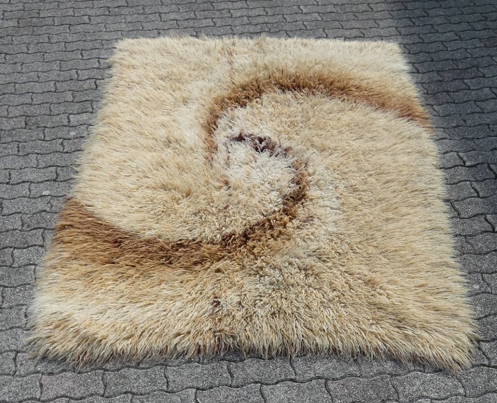 Optical Long-Pile Rug in Pure Wool, Italy, 1960s for sale at Pamono