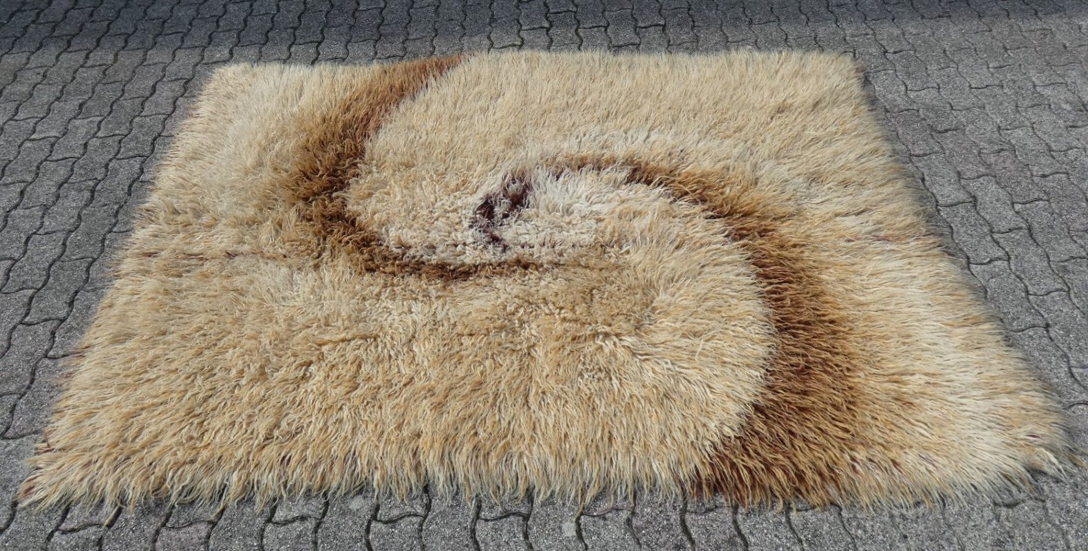 Optical Long-Pile Rug in Pure Wool, Italy, 1960s for sale at Pamono