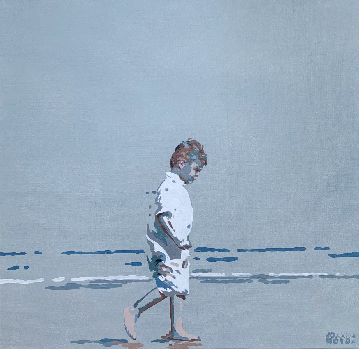 Joanna Woyda, The Beach A Walk, 2024, Acrilico su tela in vendita su