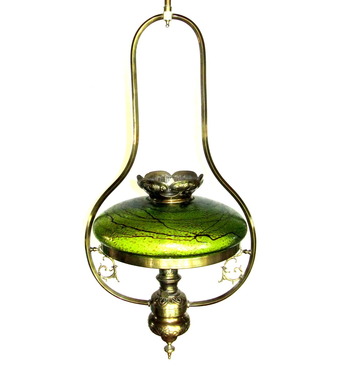 Antike Österreichische Jugendstil Lampe Mit Glasleuchten