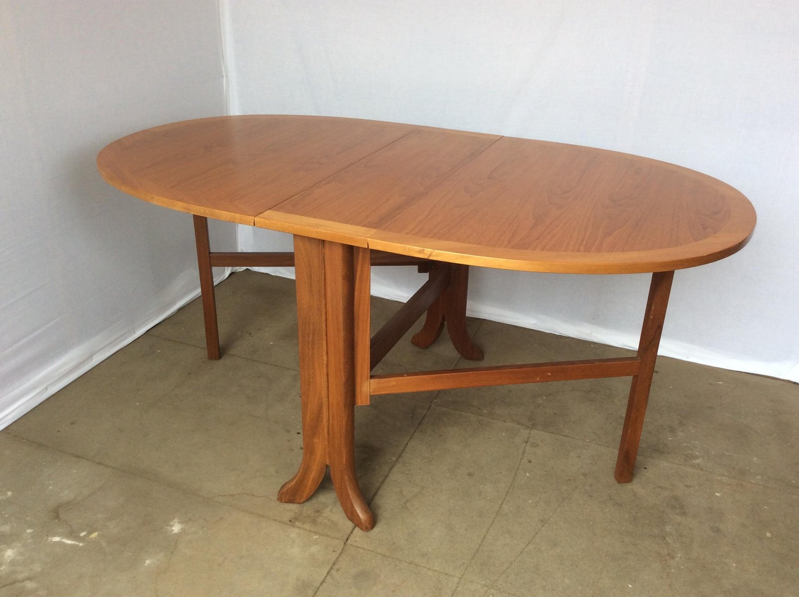 Mid Century Oval Fold Up Teak Dining Table From Nathan For Sale At