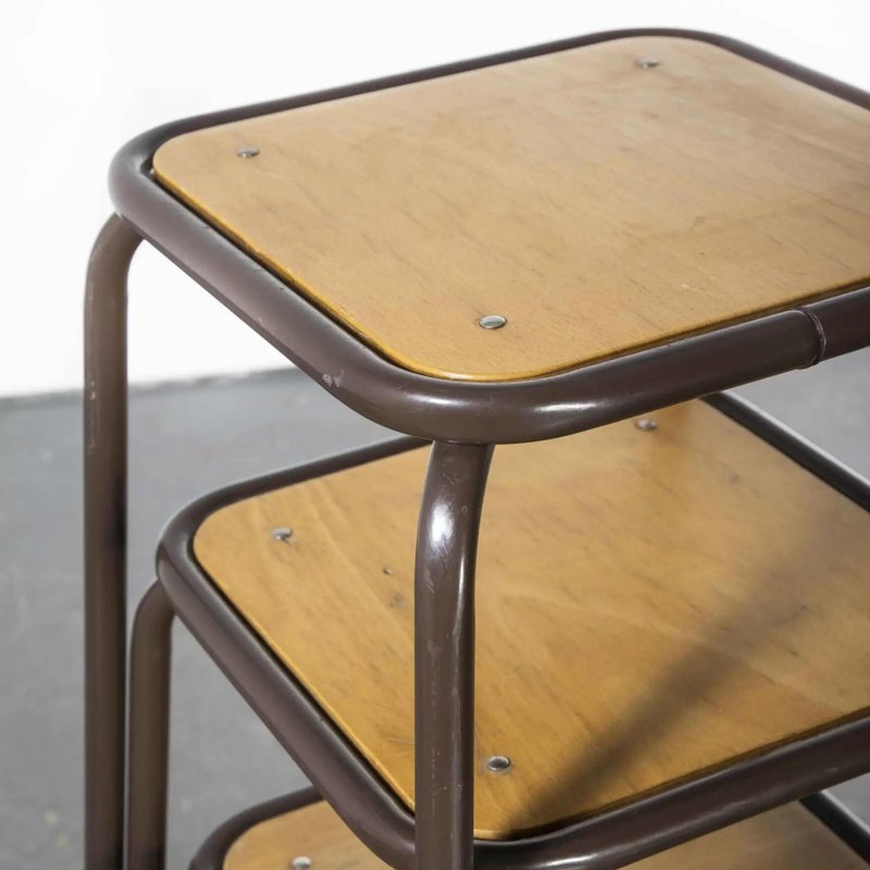 French Chocolate Brown Laboratory Stool, 1970s for sale at Pamono