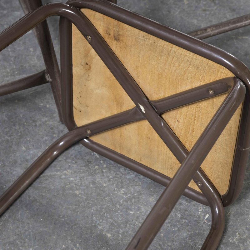 French Chocolate Brown Laboratory Stool, 1970s for sale at Pamono