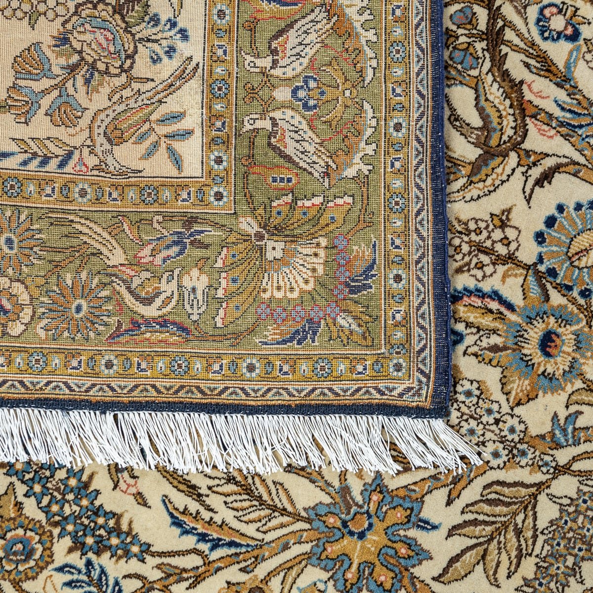 Wool Rug Eastern Vintage 20th Century Middle Eastern Fine Silk & Wool Handmade Gom Rug ...
