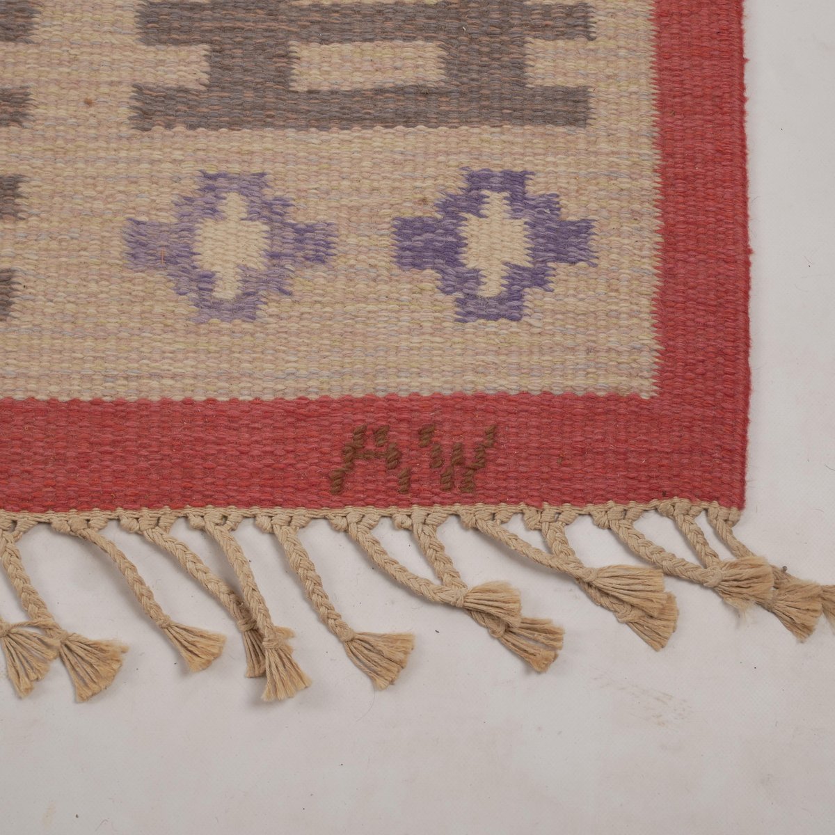 Scandinavian Modern Pink Rölakan Flatweave Rug by Alice Wallebäck ...