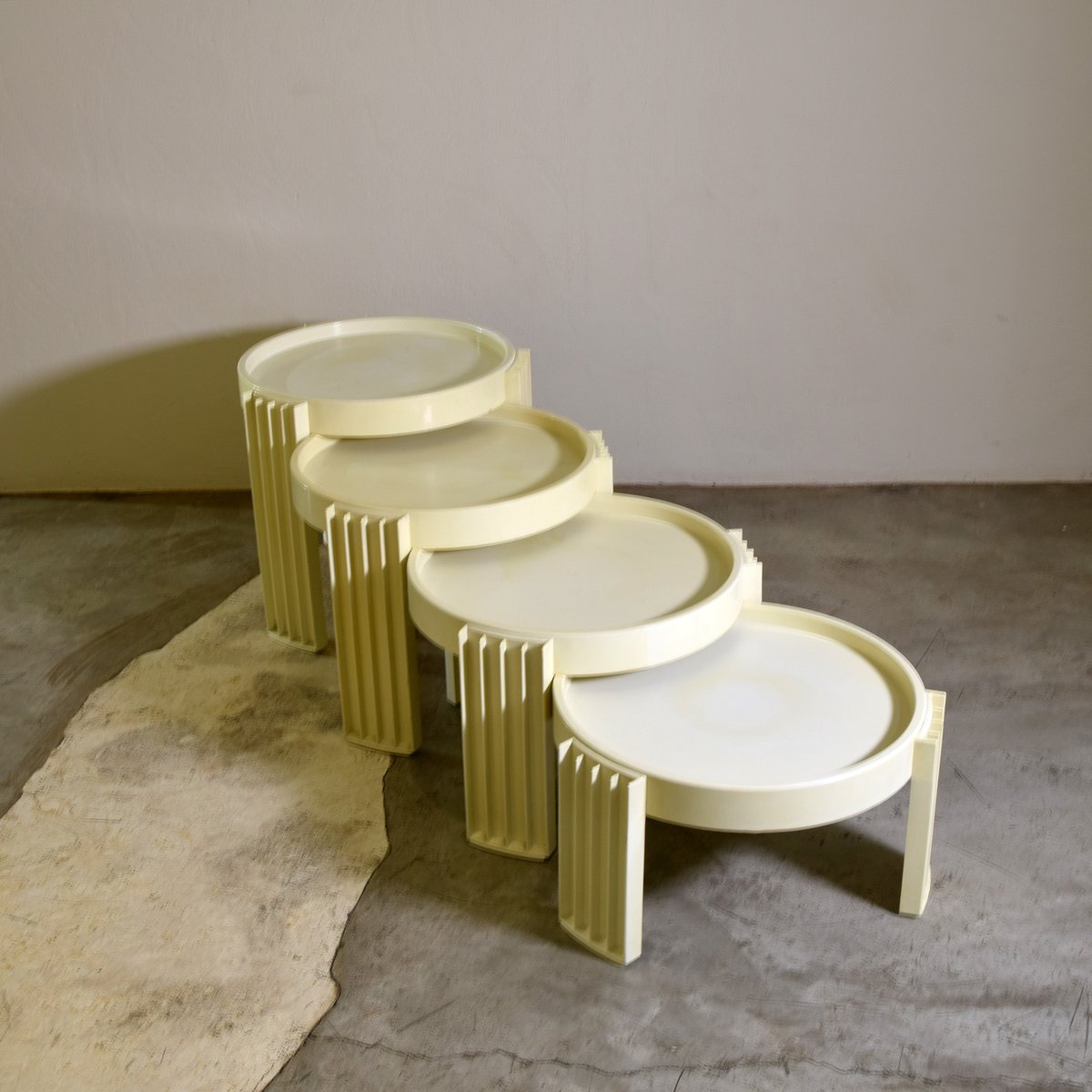 Cylindrical Stackable Coffee Tables Model Marema by Gianfranco Frattini ...