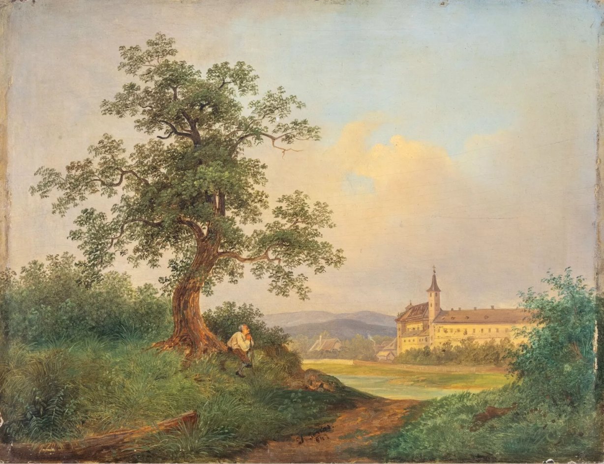 Josef Jonas, View of the Mariabrunn Monastery on the Vienna River