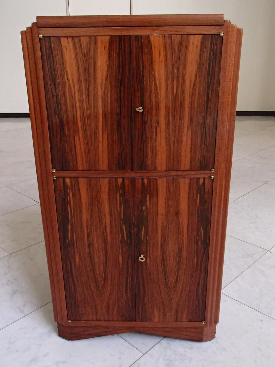 art deco bar mahogany cabinet with mirrored top OHV-202442