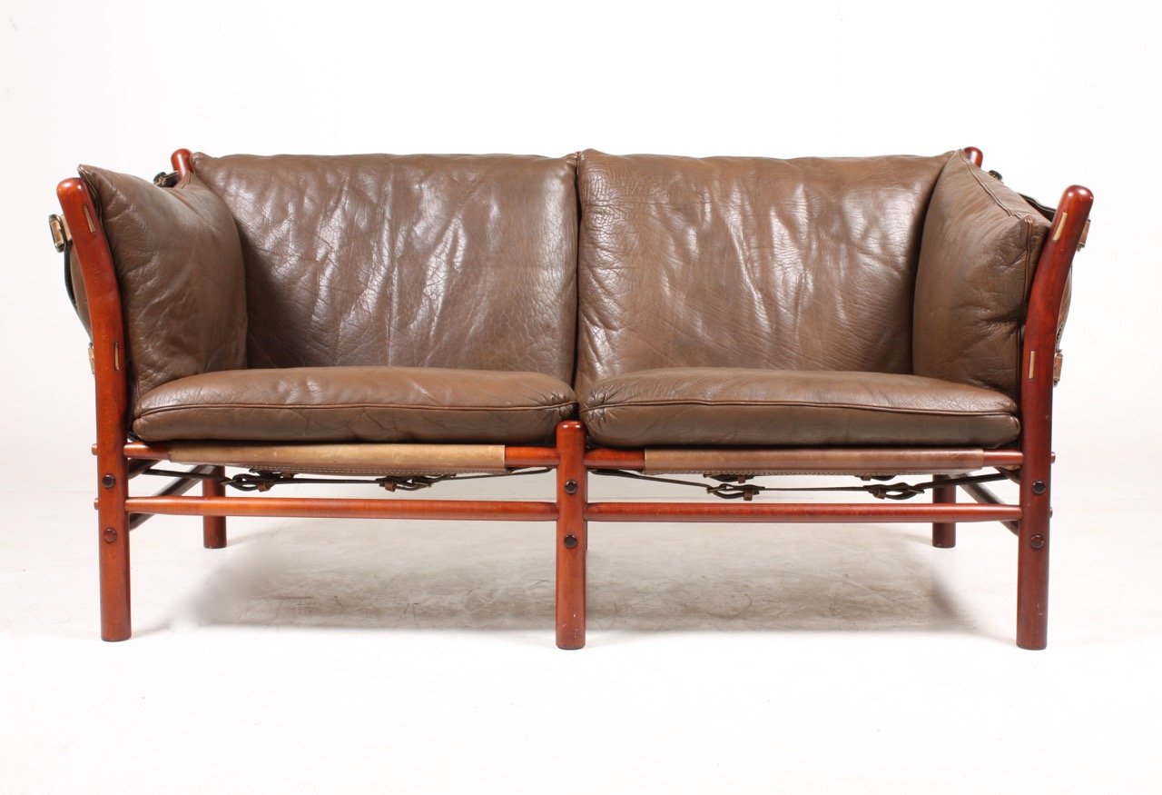 Vintage Ilona Sofa In Patinated Leather By Arne Norell For Sale At