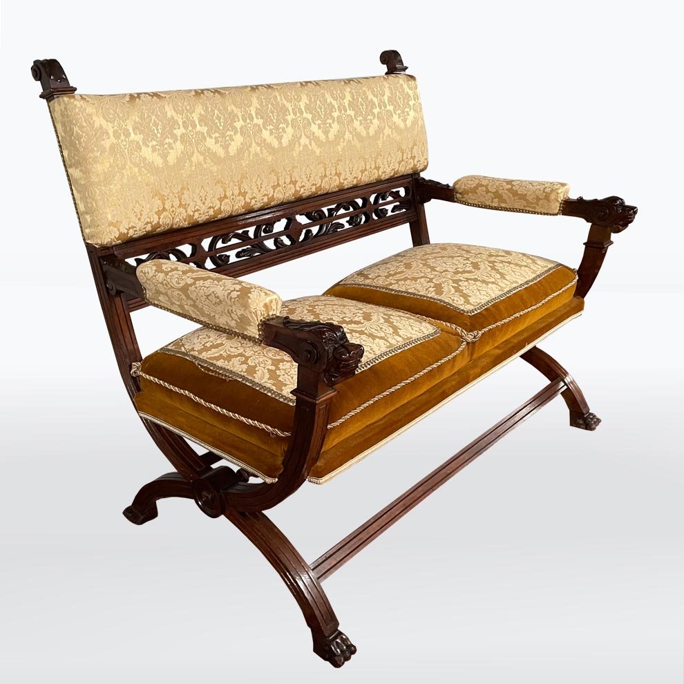 Antique Neo-Renaissance Sofa Set, 19th Century, Set of 5 for sale at Pamono